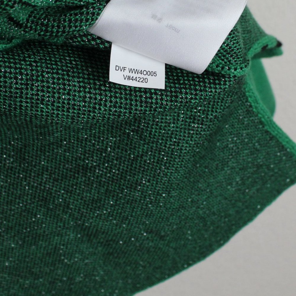 NWT Diane von Furstenberg DVF Cardigan, XS, Green, Knit Wrap Top - Picture 11 of 16